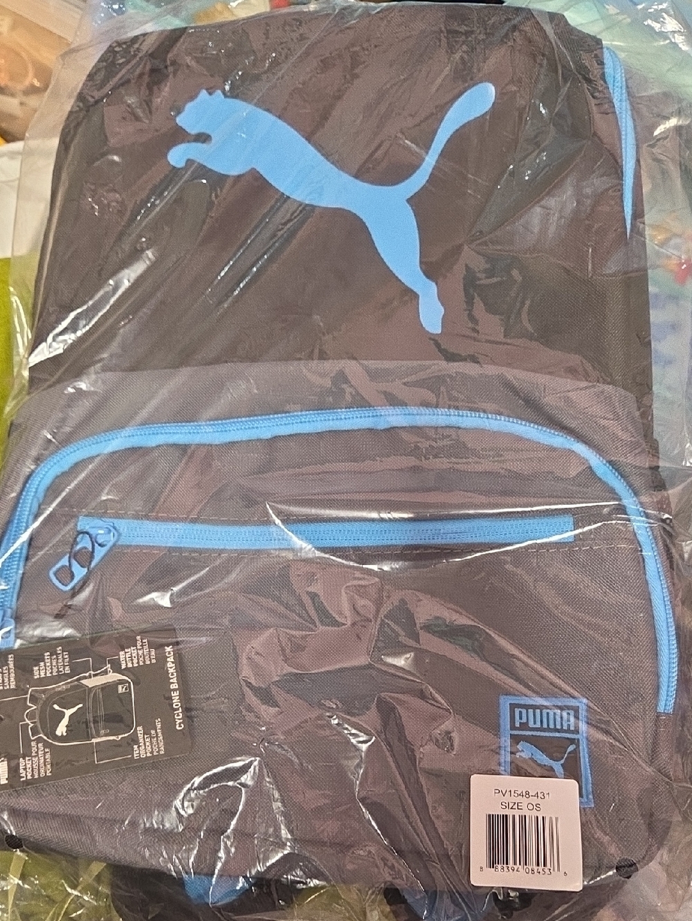 Puma Navy Backpack with Light Blue Accents